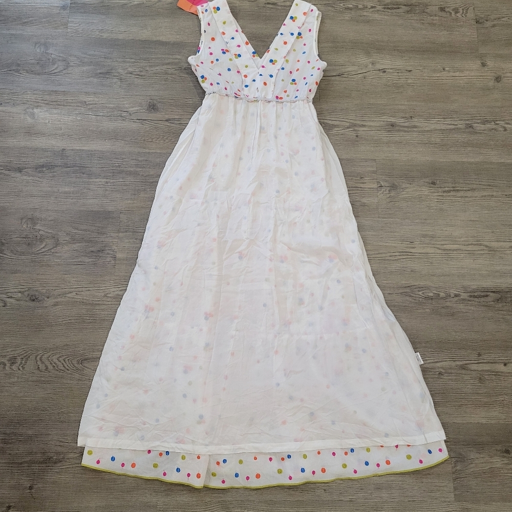 Vilagallo Women's Cotton Polka Dot Maxi Dress Size 36 - Picture 14 of 16